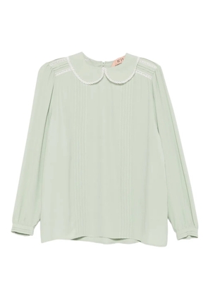 Nº21 lace peter pan collar blouse - Green