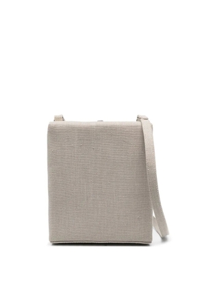Giorgio Armani Pre-Owned 2000s linen box crossbody bag - Neutrals