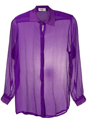 Amir Slama sheer crinkled silk shirt - Purple