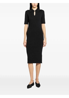 Jil Sander wool midi polo dress - Black