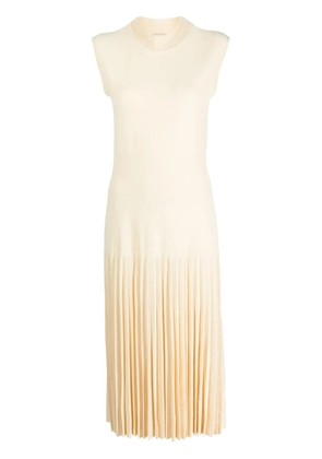 MRZ mesh-detailing pleated dress - Neutrals