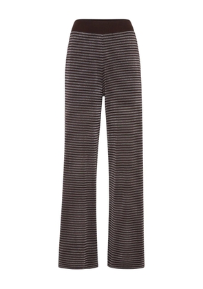 Brunello Cucinelli striped high-waisted trousers - Brown