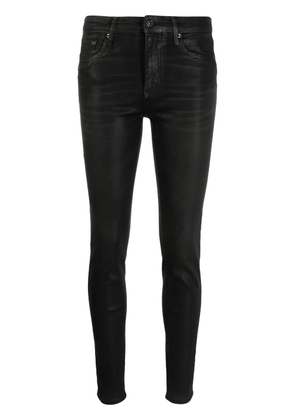 Armani Exchange whiskering-effect skinny jeans - Black