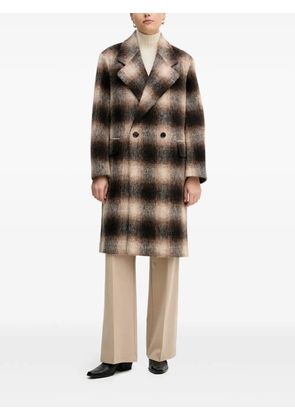 Joop! double-breasted checked coat - Brown