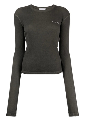 Halfboy logo-print ribbed cotton T-shirt - Grey