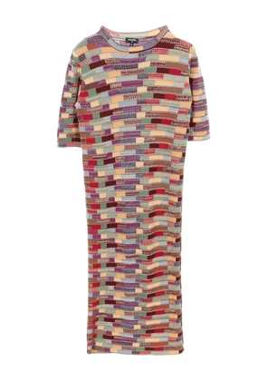CHANEL Pre-Owned 1986-1988 geometric-pattern knitted dress - Neutrals