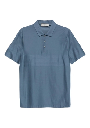 Canali stripe-detail polo shirt - Blue