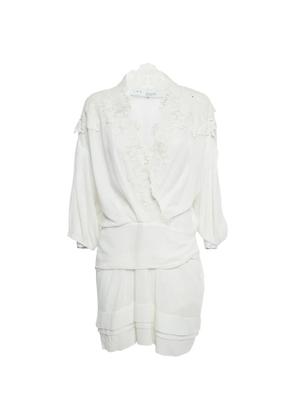 IRO lace-trim cotton mini dress - White