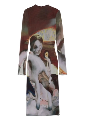 Mugler Sunset Sees midi dress - Brown