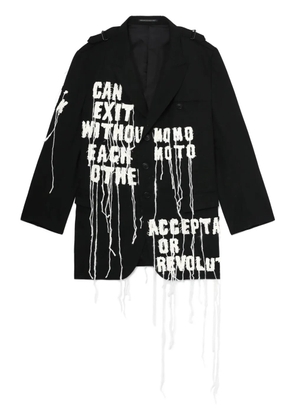 Yohji Yamamoto embroidered blazer - Black