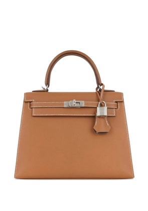 Hermès Pre-Owned 2025 Kelly Sellier 25 Verso Madame palladium-hardware handbag - Brown