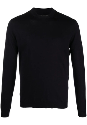 Low Brand layered-neckline merino wool jumper - Blue