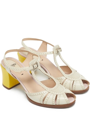 Fendi Pre-Owned Chameleon cut-out block-heel sandals - Neutrals