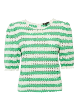 Maje crochet striped sweater - Green