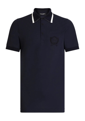 Dolce & Gabbana embroidered-logo polo shirt - Blue