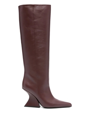 Mugler 70mm pointed-toe sculpted-heel boots - Red