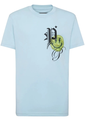 Philipp Plein Smile cotton-jersey T-shirt - Blue