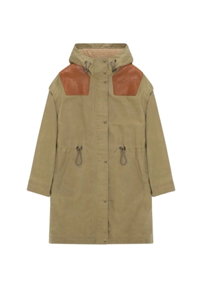 Fortela Faith leather-inserts parka coat - Neutrals