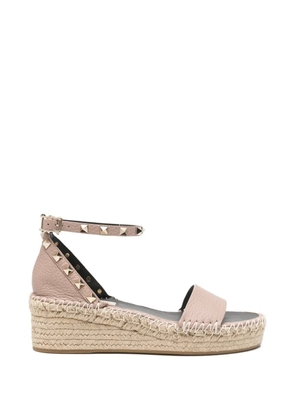 Valentino Garavani studded wedge heeled espadrilles - Pink