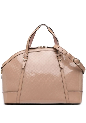 Gucci Pre-Owned 2016-2025 Large Microguccissima Patent Nice Dome satchel - Brown