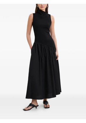 Marcella Hutton high-neck pocket dress - Black