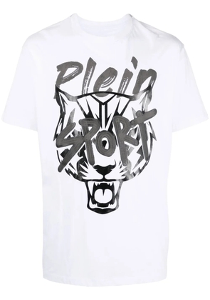 Plein Sport tiger-head logo-print T-shirt - White