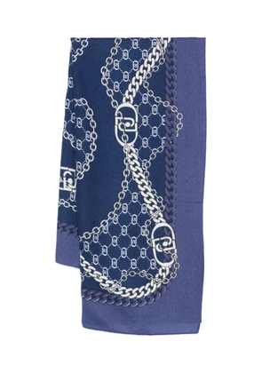 LIU JO chain-print scarf - Blue