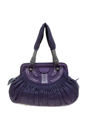 Christian Dior Pre-Owned 2008 pleated plisse leather tote bag - Purple