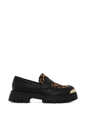 Just Cavalli leopard-print metal-toe loafers - Black