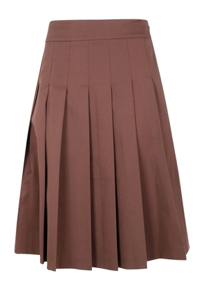 DRHOPE pleated midi skirt - Brown