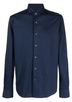 Orian mélange-effect long-sleeve shirt - Blue