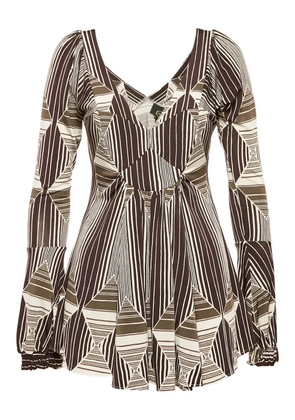 Just Cavalli Vintage geometric stripe top - Brown