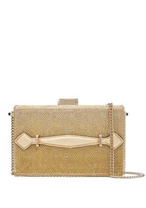 Oscar de la Renta Alibi bugle-bead clutch bag - Gold