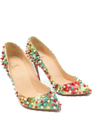 Christian Louboutin Pre-Owned 110mm spike-embellished pointed-toe pumps - Green