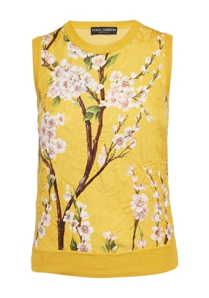 Dolce & Gabbana Pre-Owned floral-print sleeveless top - Yellow