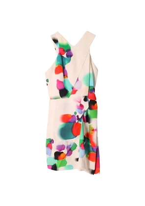 Rm By Roland Mouret printed halterneck mini dress - Neutrals