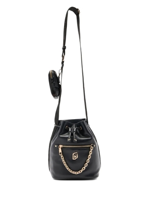 LIU JO small chain-embellished drawstring bucket bag - Black