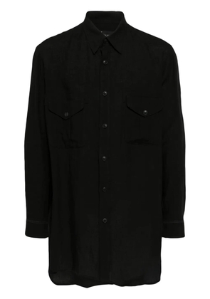 Y's long-sleeve flax shirt - Black