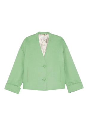Alberto Biani buttoned cropped jacket - Green