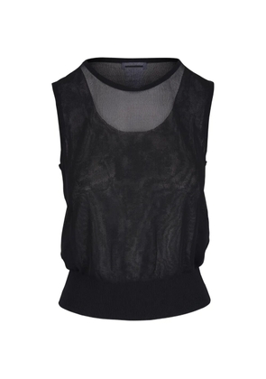 Akris Punto ribbed round-neck top - Black