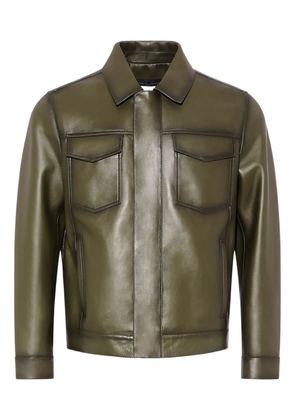 Yves Salomon Pocket denim style leather jacket - Green