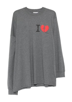 Magliano broken-heart print long-sleeved T-shirt - Grey
