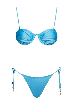 Noire Swimwear Monowire satin bikini set - Blue
