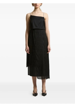 Peserico satin-top midi dress - Black