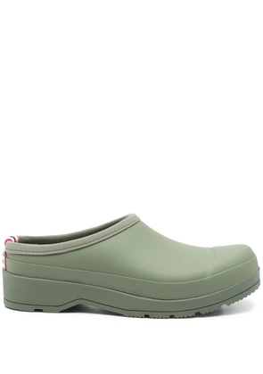 Hunter logo-print mules - Green