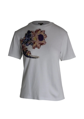 Louis Vuitton Pre-Owned flower embroidered T-shirt - White