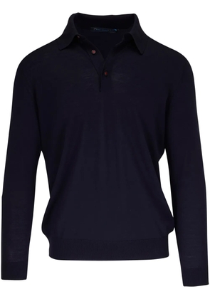 Kiton knitted wool polo jumper - Blue
