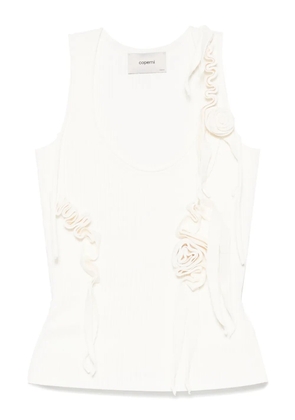 Coperni knitted ribbon tank top - White