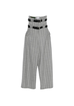 Vestiaire d'un Oiseau Libre belted striped trousers - Grey
