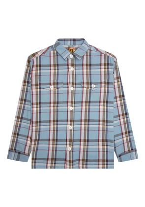 Human Made plaid heart-button shirt - Blue
